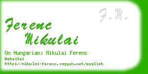 ferenc mikulai business card